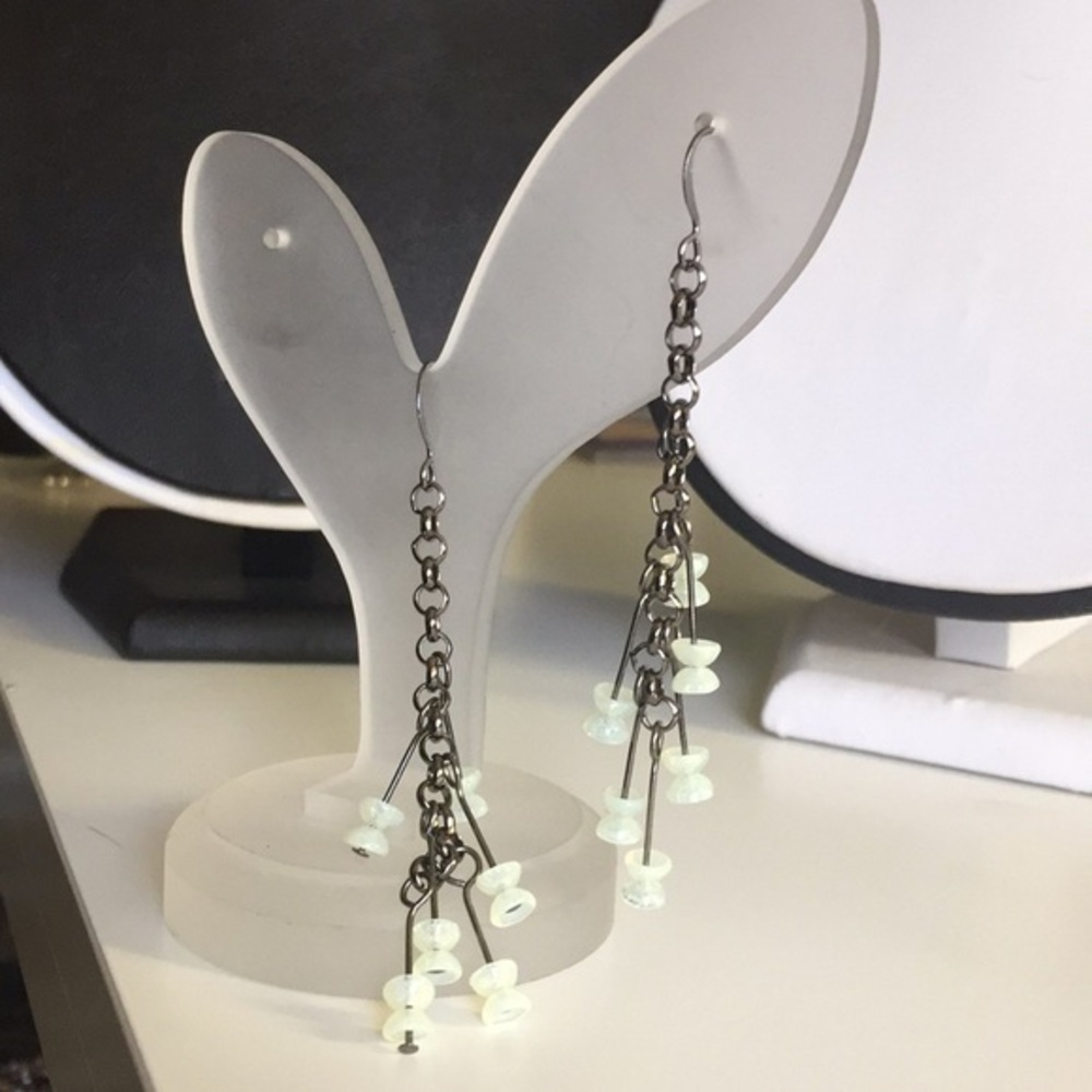 2/$29 Handmade Light Yellow Czech Glass Beaded Dangle Earrings